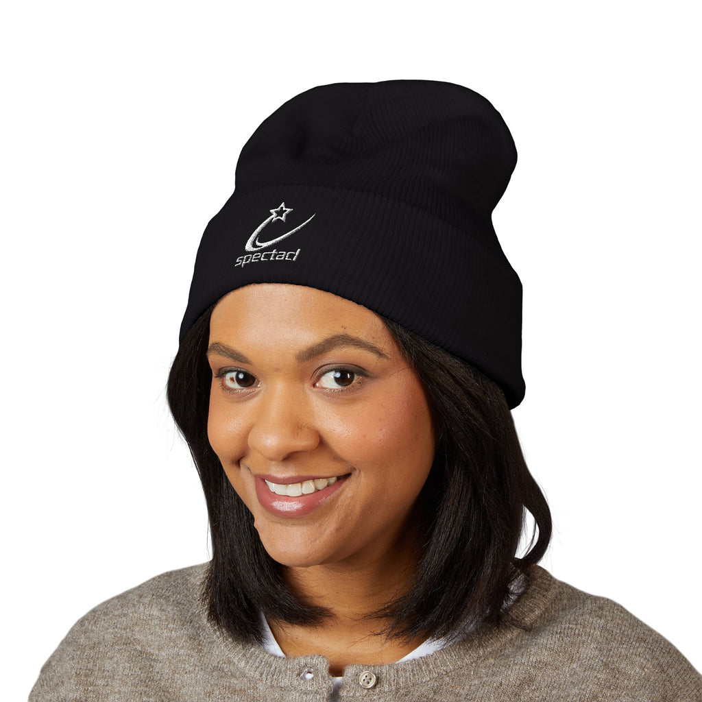 Spectacl Embroidered Cuffed Beanie – Minimal Star Logo Knit Hat