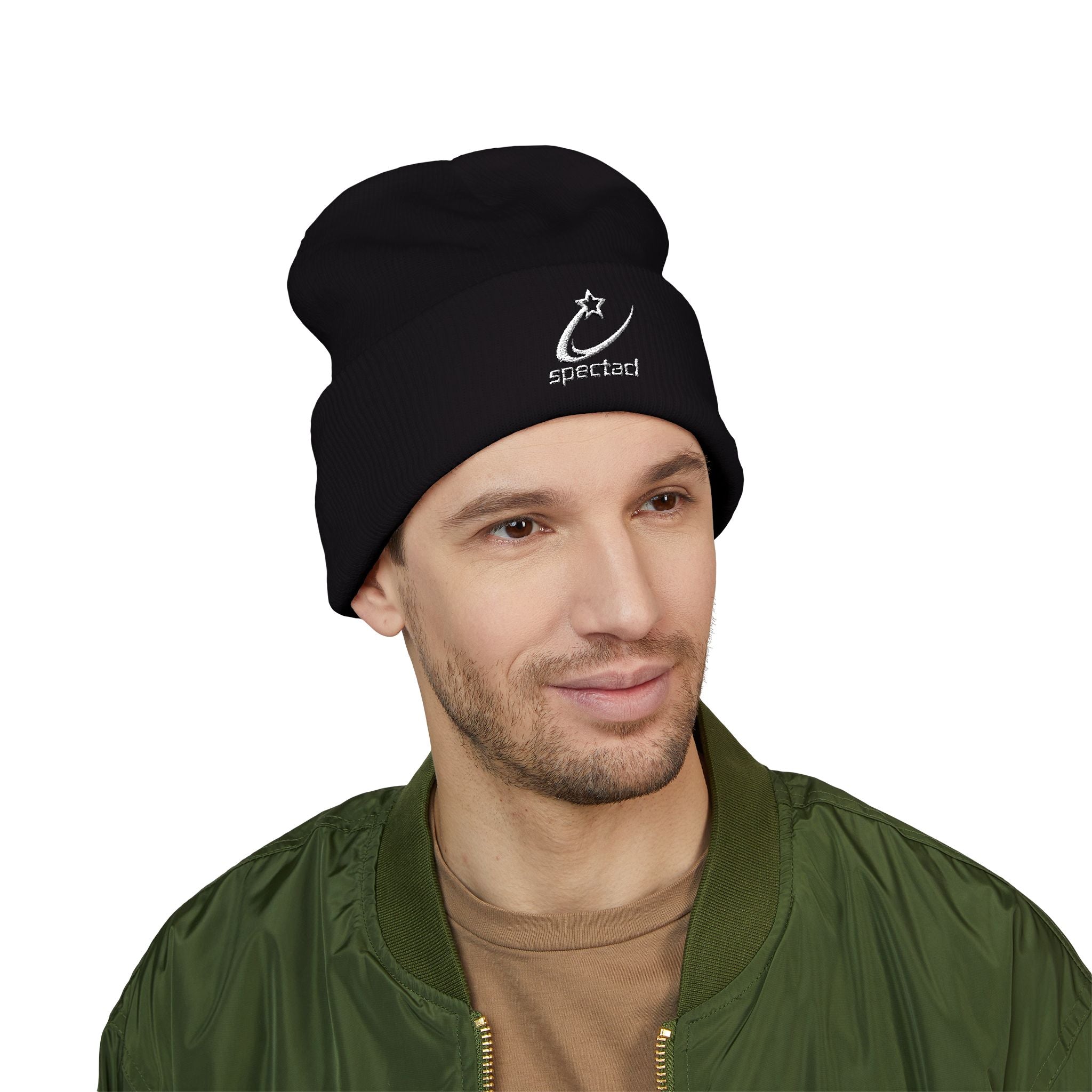 Spectacl Embroidered Cuffed Beanie – Minimal Star Logo Knit Hat