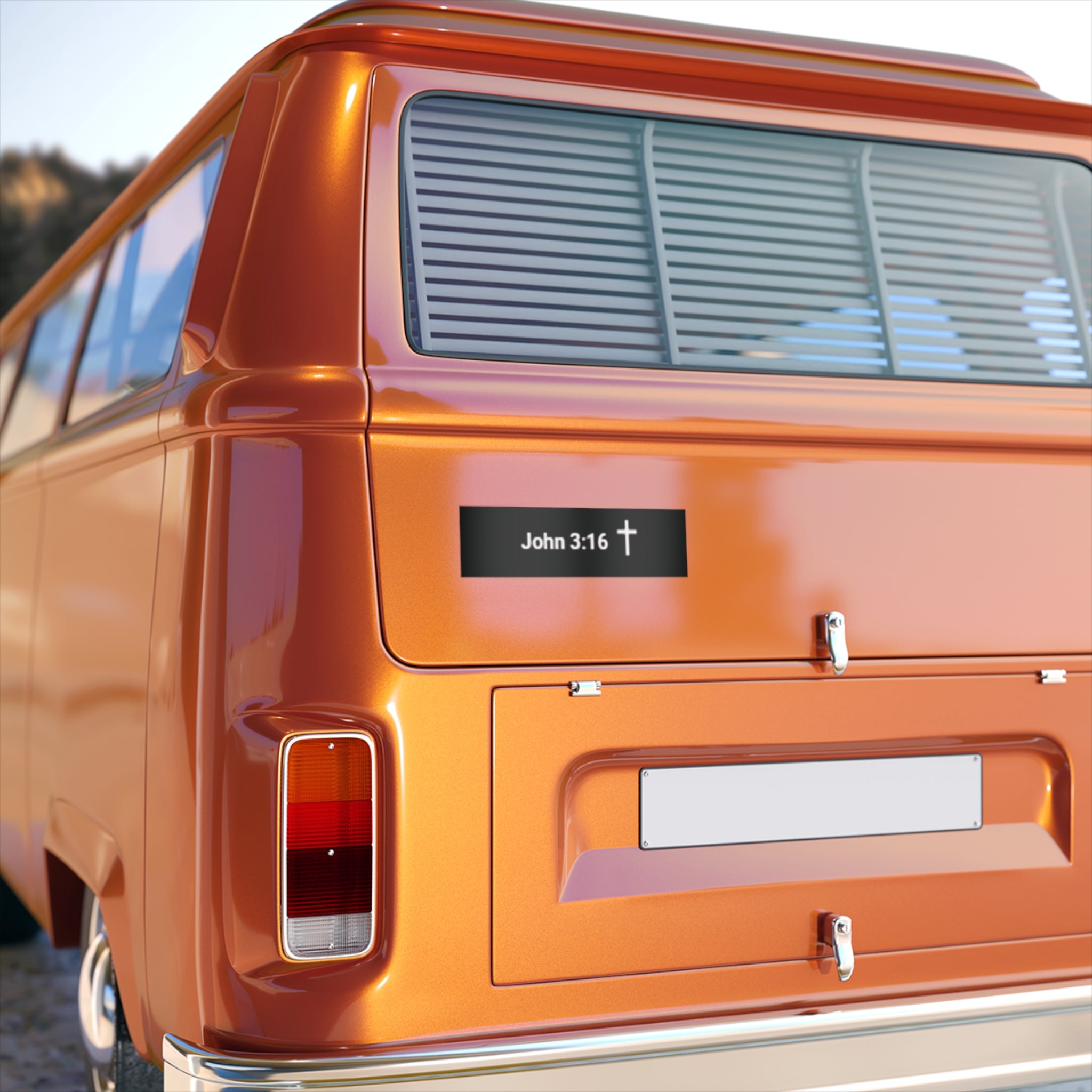 John 3:16 Cross Bumper Sticker — Christian Faith Vinyl Decal