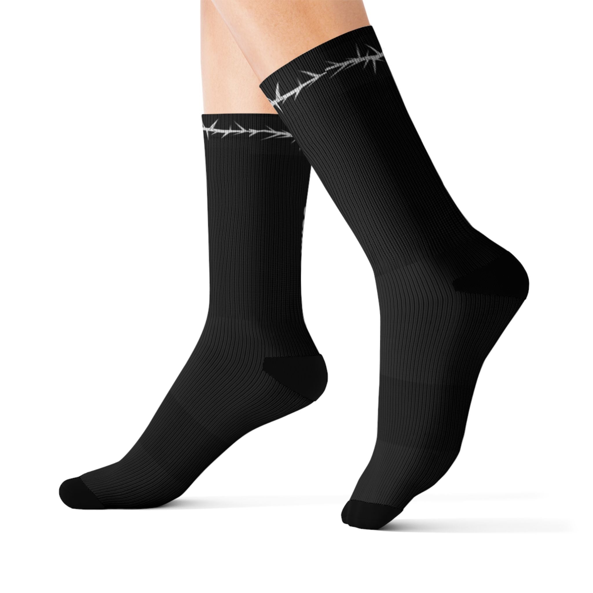 John 3:16 Black Sublimation Socks — Christian Faith Crew Socks